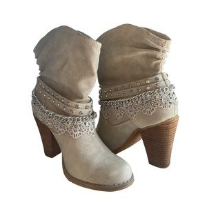 Women's Chunky Heeled Ankle Boot, Autumn Winter Fashion Suede Boots